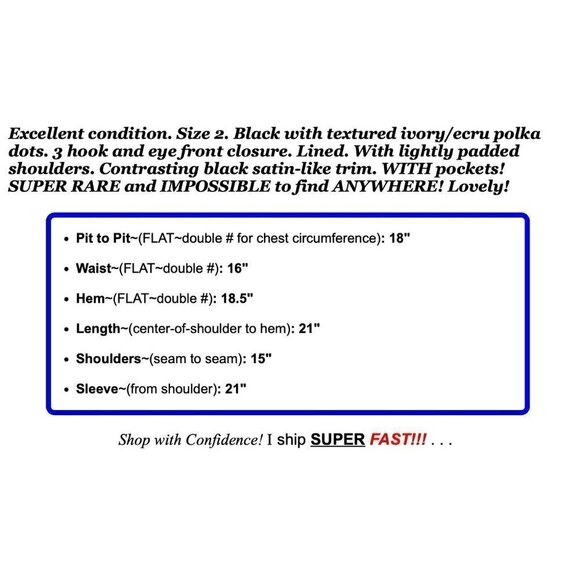 Talbots Sz 2 Black Ivory Textured Polka Dot Jacquard xs Tuxedo Blazer Jacket - Picture 2 of 7